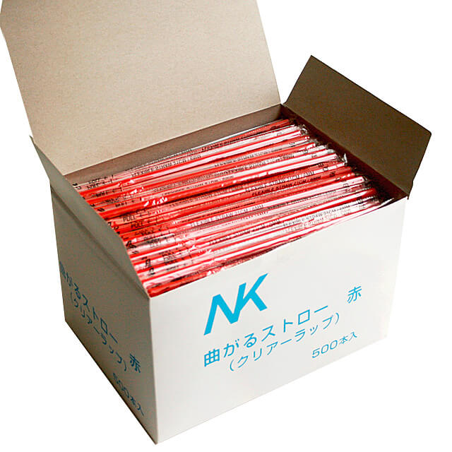 ケース カフェストロー（レッド） 500本入